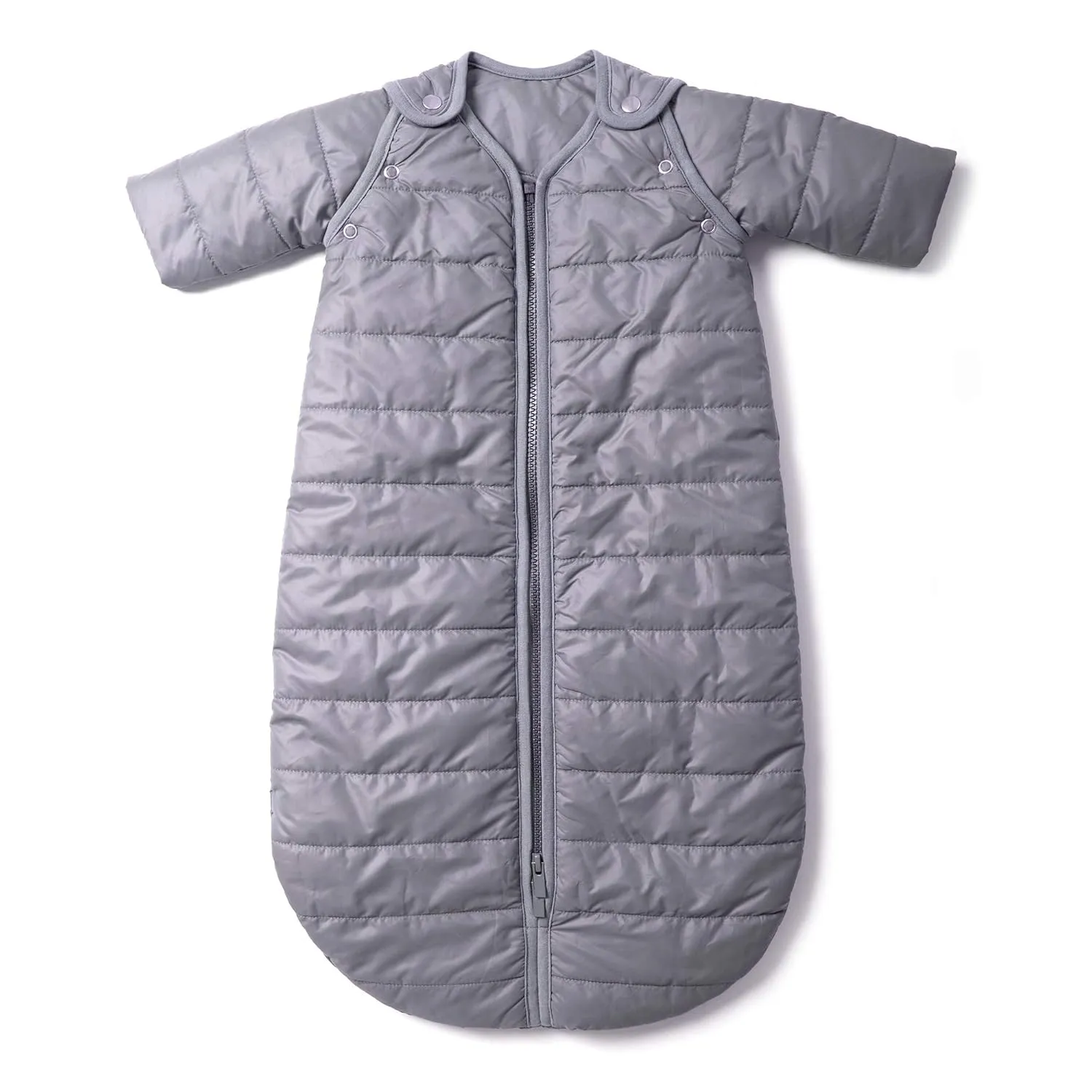 baby deedee Sleep Nest Travel Quilted Baby Sleeping Bag Sack with Sleeves, Gray Skies, Small (0-6 Months)
