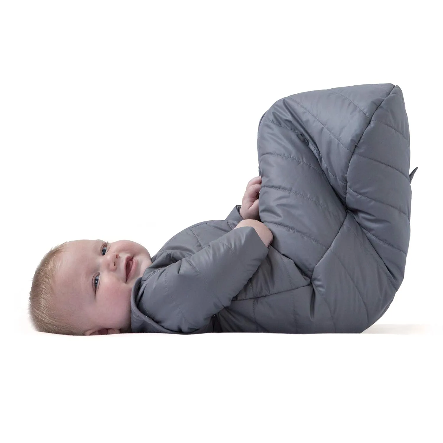 baby deedee Sleep Nest Travel Quilted Baby Sleeping Bag Sack with Sleeves, Gray Skies, Small (0-6 Months)
