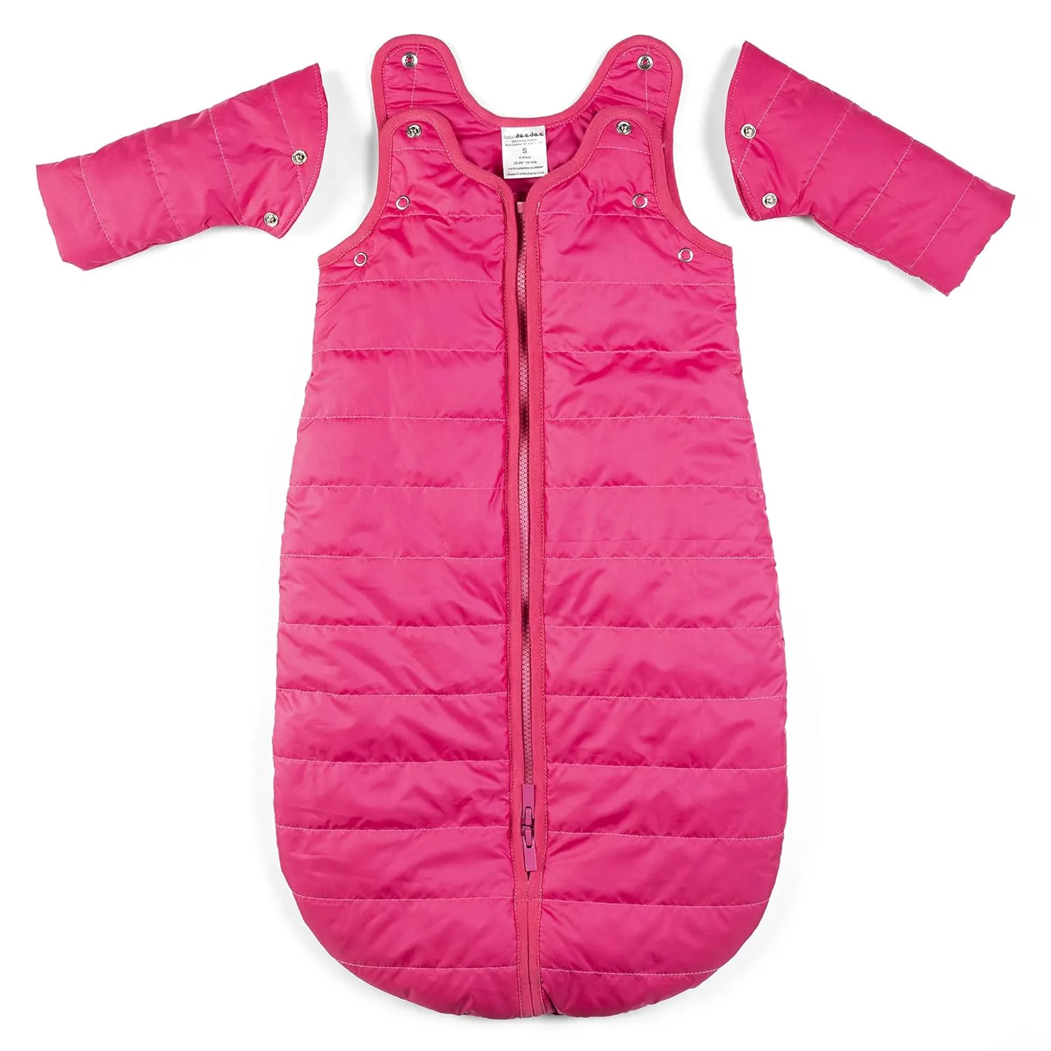 baby deedee Sleep Nest Travel Quilted Baby Sleeping Bag Sack with Sleeves, Hot Pink, Medium (6-18 Month), T289