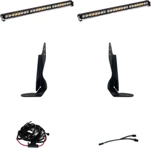 Baja Designs S8 Dual 30-inch LED Bar Grille Light Kit for Chevy Sierra 2500HD/3500HD 2020-22 (Driving/Combo; Clear)