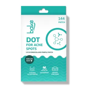 BAKE 2% Salicylic Acid Hydrocolloid Pimple Patches (72 Dots) | Absorbs Oil, Prevents Acne | Waterproof Patches | For Acne, Acne Marks, Acne Prone Skin - 72 Patches (288 Dots, Pimple Patch)