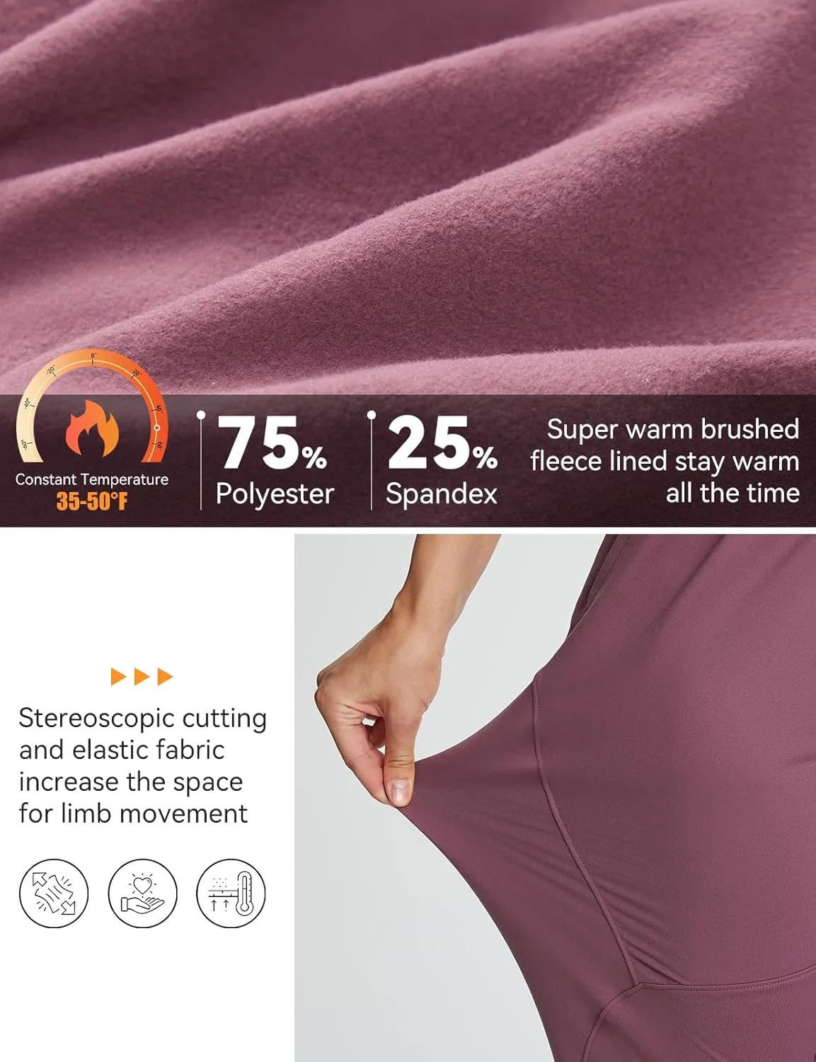 baleaf Women's Fleece Lined Pants Joggers Water-Resistant Zipper Pocket Thermal Sweatpants Winter Running Hiking Jogging