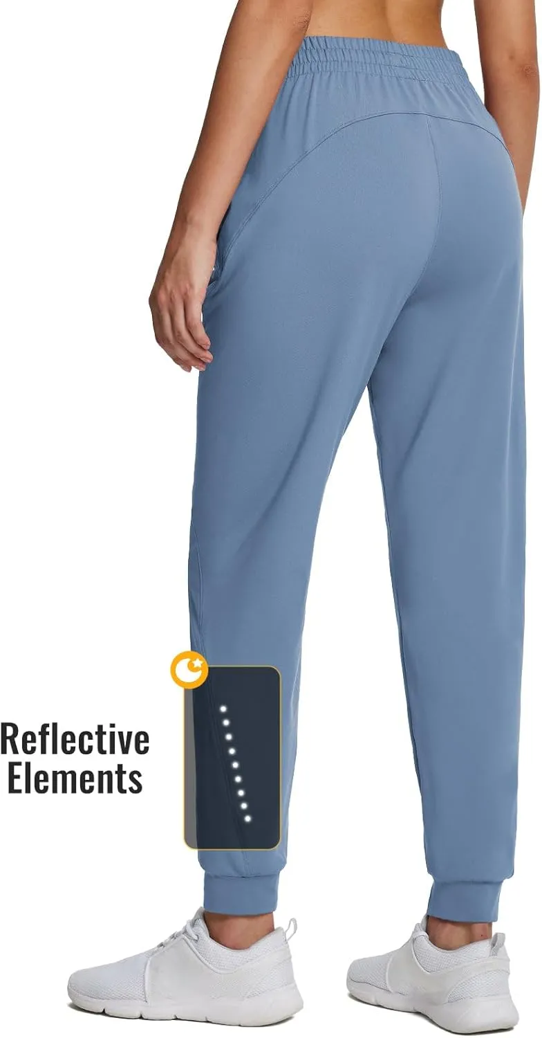 baleaf Women's Fleece Lined Pants Joggers Water-Resistant Zipper Pocket Thermal Sweatpants Winter Running Hiking Jogging