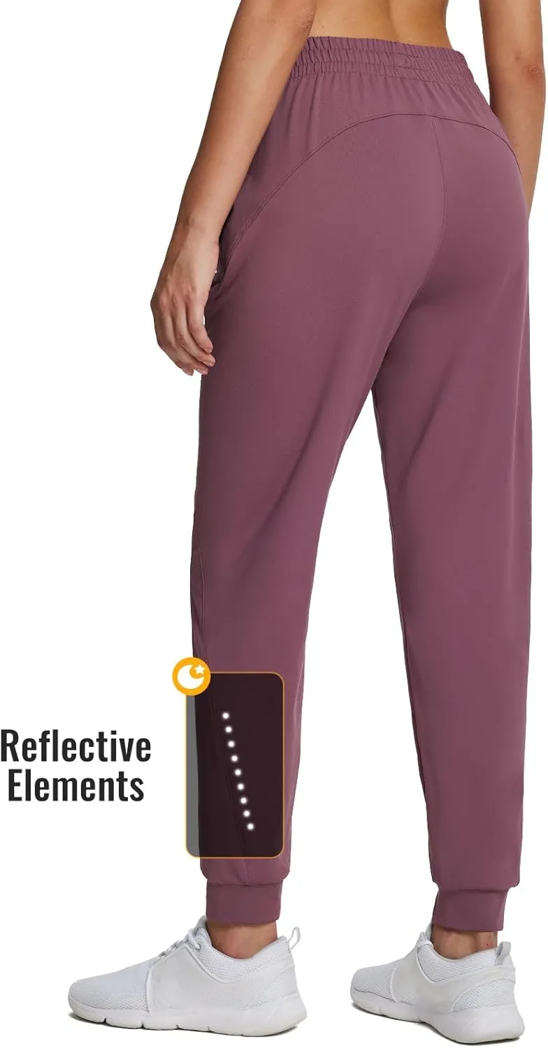 baleaf Women's Fleece Lined Pants Joggers Water-Resistant Zipper Pocket Thermal Sweatpants Winter Running Hiking Jogging