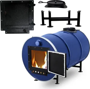 Barrel Woodstove Kit – Perfect for 30-55 Gallon Barrel Metal Barrel - Camping Equipment Barrel Stove Kits - Fire Wood Camp Stove Barrel Stove Kit for Emergency Heating & Cooking and Survival…