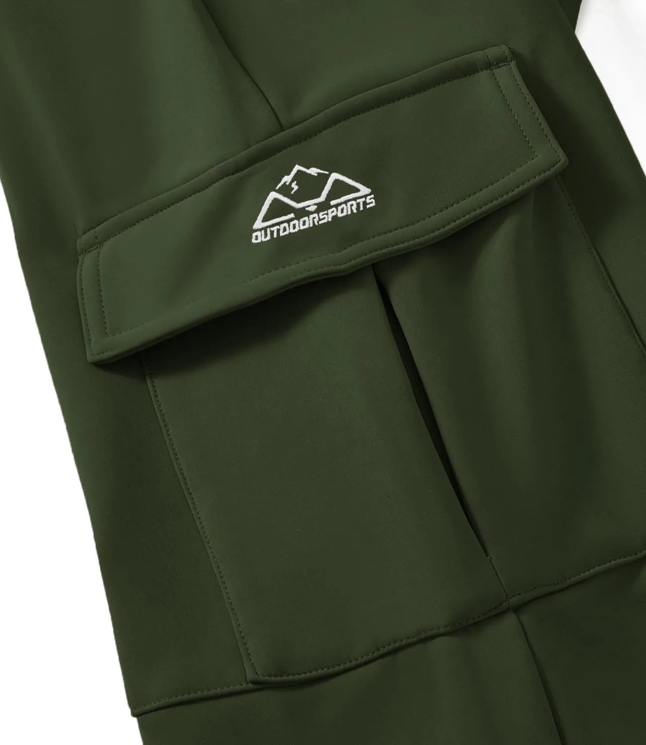 BASUDAM Men's Cargo Work Pants Snow Waterproof Softshell Winter Fleece Lined Insulated Outdoor Mountain with 6 Pockets