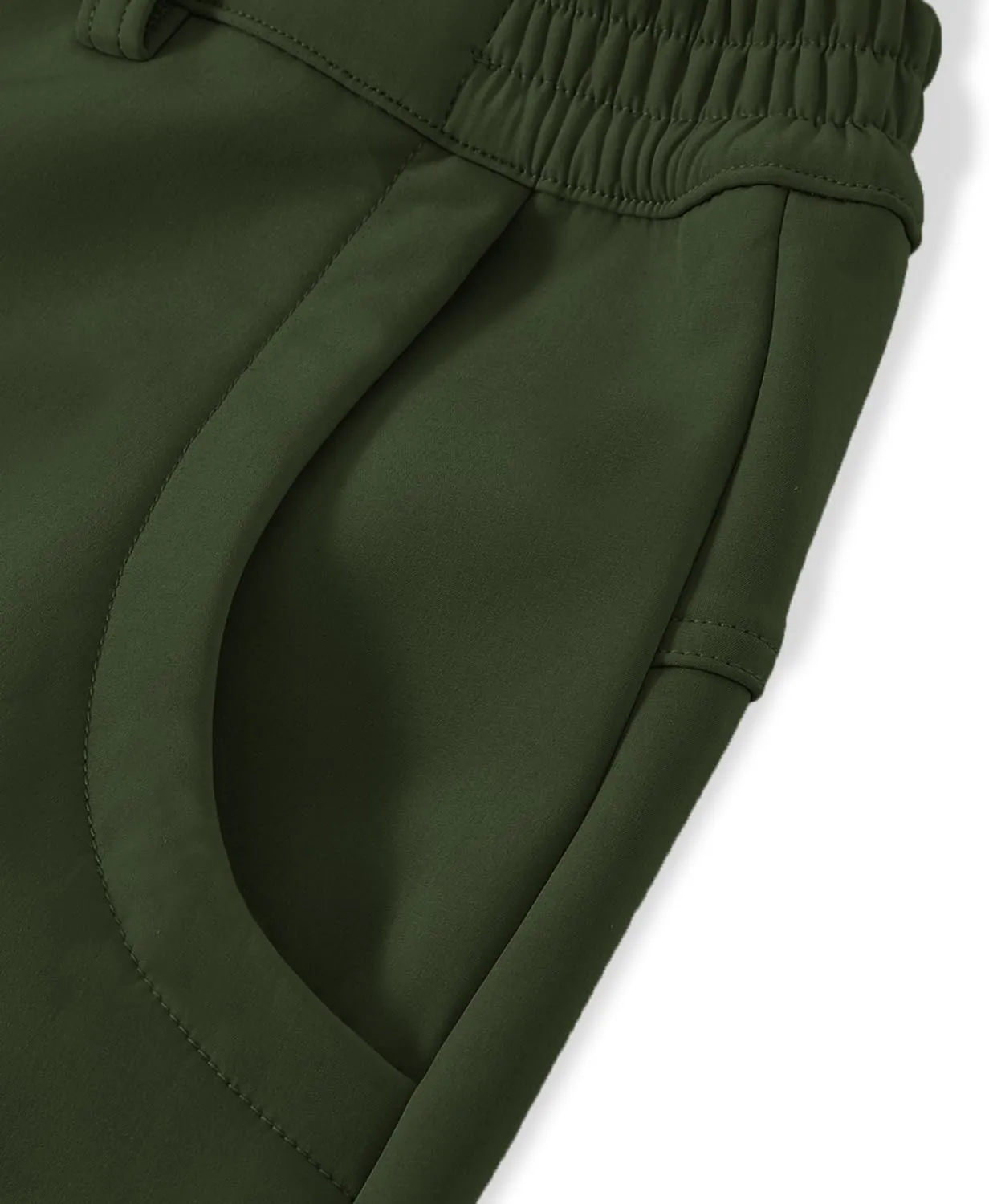 BASUDAM Men's Cargo Work Pants Snow Waterproof Softshell Winter Fleece Lined Insulated Outdoor Mountain with 6 Pockets