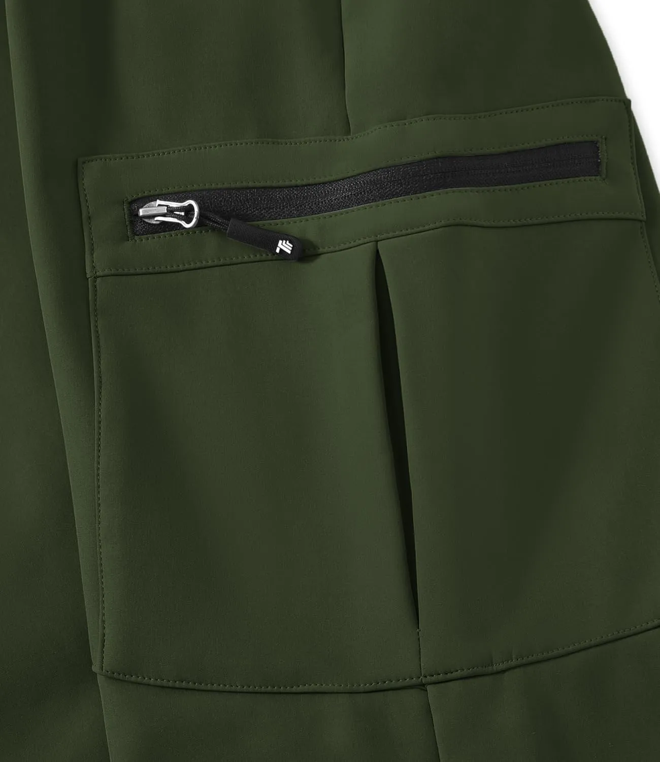 BASUDAM Men's Cargo Work Pants Snow Waterproof Softshell Winter Fleece Lined Insulated Outdoor Mountain with 6 Pockets