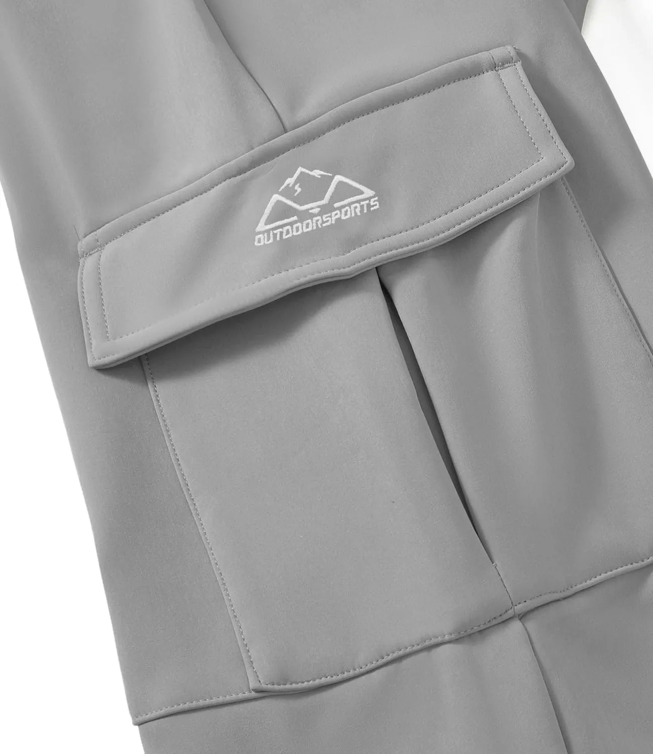 BASUDAM Men's Cargo Work Pants Snow Waterproof Softshell Winter Fleece Lined Insulated Outdoor Mountain with 6 Pockets