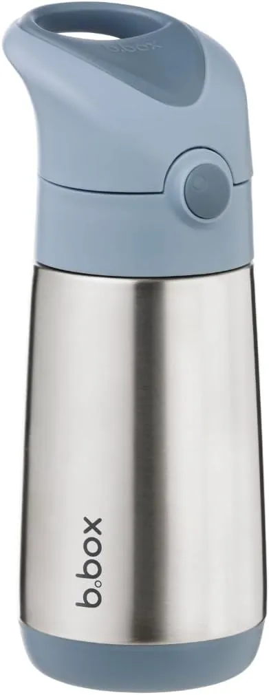 b.box 12 oz Insulated Water Bottle - Keeps Drinks Cold 8 Hours, Warm 6 Hours, Triple Wall Stainless Steel Kids Water Bottle w/Free Flow Silicone Straw, Leakproof & Dishwasher Safe