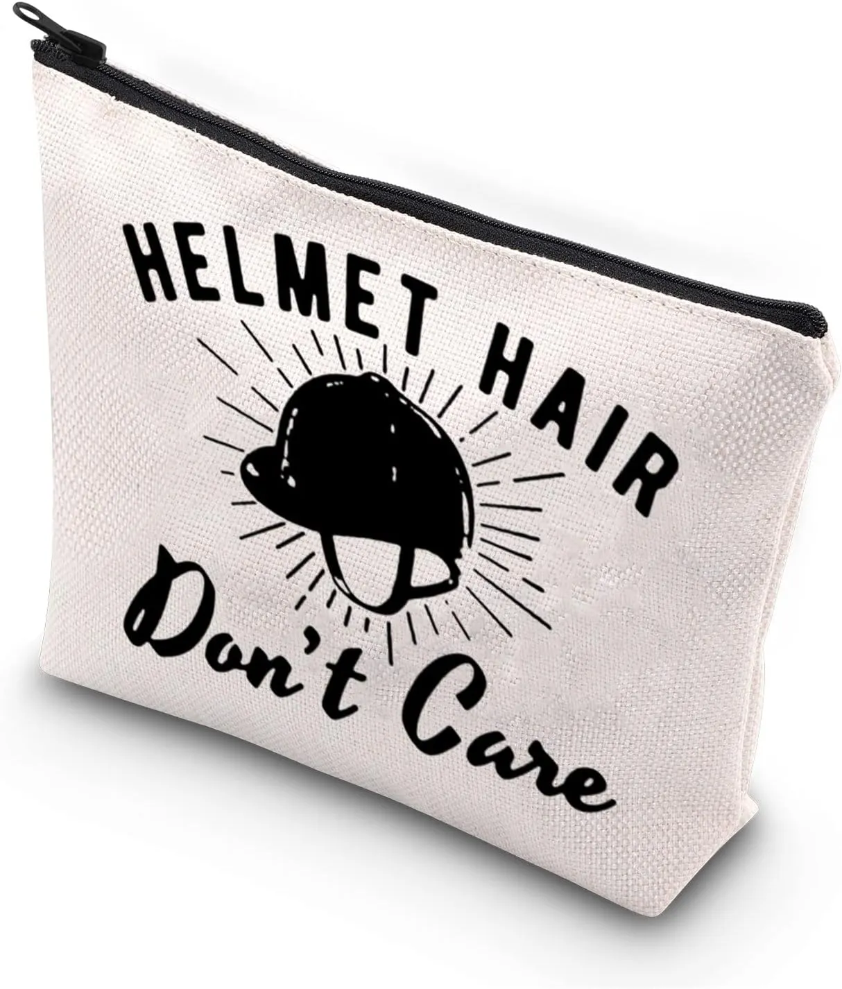 BDPWSS Horse Riding Makeup Bag Horse Lover Gifts Horseback Riding Gift Horse Racing Merchandise Helmet Hair Don't Care Travel Pouch (helmet hair)
