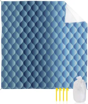 Beach Blanket Sandproof, Blue Ombre Abstract Gradient Waterproof Beach Mat Lightweight Quick Drying Picnic Blanket Beach Essentials for Travel Camping Hiking 83x79in