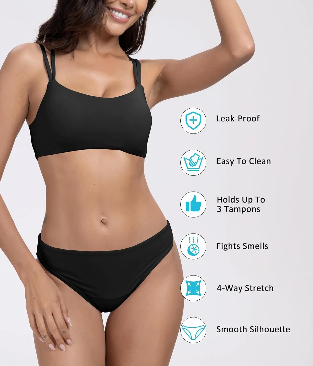 Beautikini Period Swimwear for Teens Menstrual Leakproof Taylor Bikini Top Period Bikini Swimsuit Bathing Suit for Teens Girl