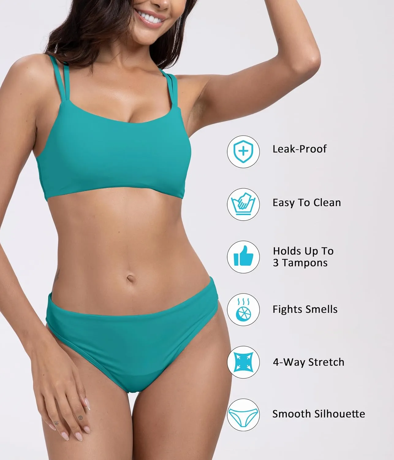 Beautikini Period Swimwear for Teens Menstrual Leakproof Taylor Bikini Top Period Bikini Swimsuit Bathing Suit for Teens Girl