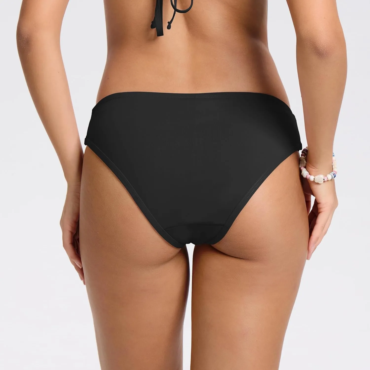 Beautikini Period Swimwear Menstrual Leakproof Low Waist Ruched Bikini Bottom Bathing Suit Shorts for Teen Girls