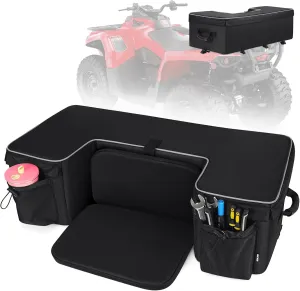Benlari ATV Storage Bag 61L Waterproof 4 Wheeler Cargo Bag Widened Thickened Removable Cushion ATV Rear Seat Gear Bag for Passenger Compatible with Polaris Sportsman Scrambler FourTrax Outlander