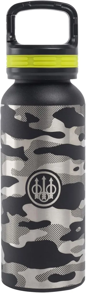 Beretta 16 Oz Durable Stainless Steel Insulated Water Bottle with Logo for Hot or Cold Liquids | Vacuum Seal Lid with Integrated Carabiner