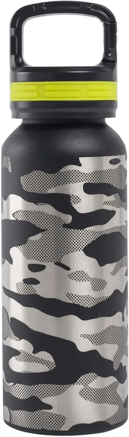 Beretta 16 Oz Durable Stainless Steel Insulated Water Bottle with Logo for Hot or Cold Liquids | Vacuum Seal Lid with Integrated Carabiner