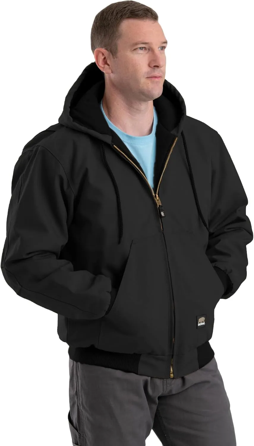 Berne Men's Heritage Duck Hooded Active Work Jacket