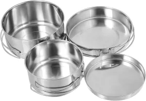 BESPORTBLE Stainless Steel Camping Cookware Non Stick Pots and Pans for Outdoor Picnic Wear Resistant and Easy to