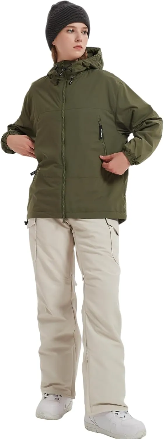 BGX Bluemagic Spring Women's Softshell Jacket with Hood Fleece Lined Warm Lightweight Waterproof Insulated Windbreaker