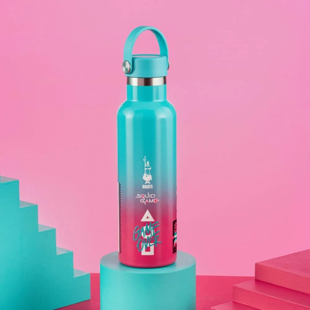 Bialetti Squid Game© Thermo Flask - Stainless Steel Double-Walled Insulated Tumbler, Hot and Cold Travel Water Bottle (20 oz - 600 ml)