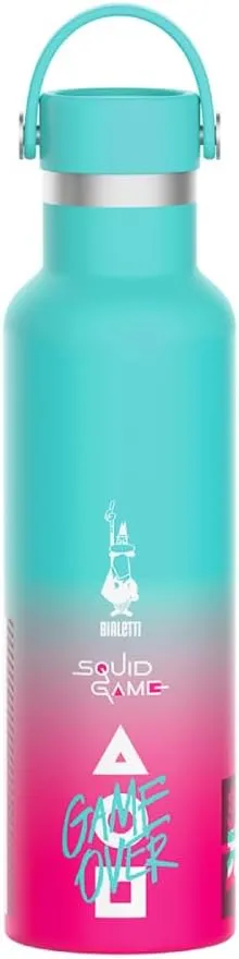 Bialetti Squid Game© Thermo Flask - Stainless Steel Double-Walled Insulated Tumbler, Hot and Cold Travel Water Bottle (20 oz - 600 ml)
