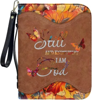 Bible Cover with Black Ribbon Study Bible Tote Bag Zip Carrying Case Handle and Pocket Bible Bag for Men & Women