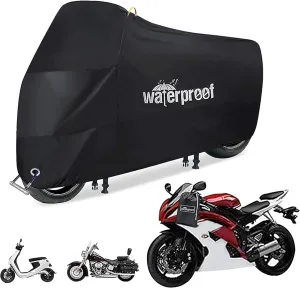 Bike Cover Waterproof Cover Indoor Outdoor UV-Resistant Bike Storage Tent with Buckle and Lock-Holes for Most Bikes, E-Bikes, Bike Cover