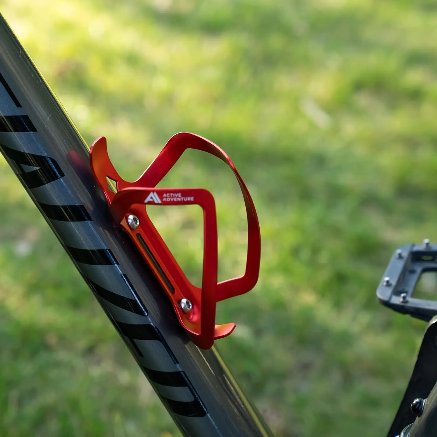 Bike Water Bottle Holder Combo - 20 Oz Squeeze Bottle & Bicycle Mount Cage Rack, No Screws Needed, Durable Alloy - Fits All Handlebar Bikes & MTB Mountain Road - for Adults, Kids (Red)