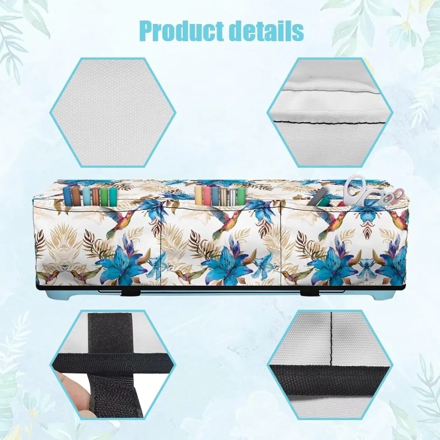 Bird Floral Carrying Case Cover for DIY Cutting Machine Scrapbooking Die-cut Machine Covers Elastic Carrying Case Bag Compatible with Most DIY Cutting Machine