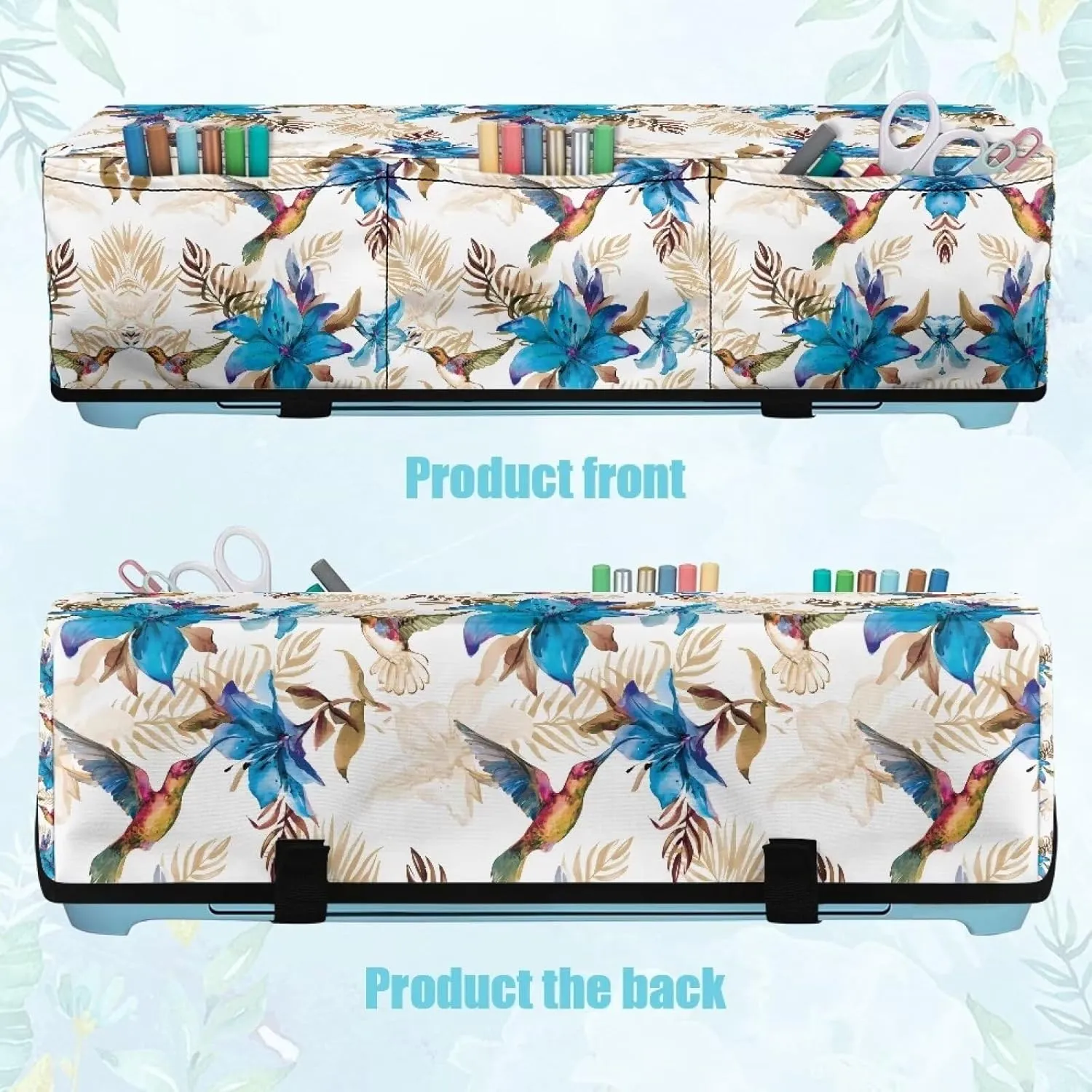 Bird Floral Carrying Case Cover for DIY Cutting Machine Scrapbooking Die-cut Machine Covers Elastic Carrying Case Bag Compatible with Most DIY Cutting Machine