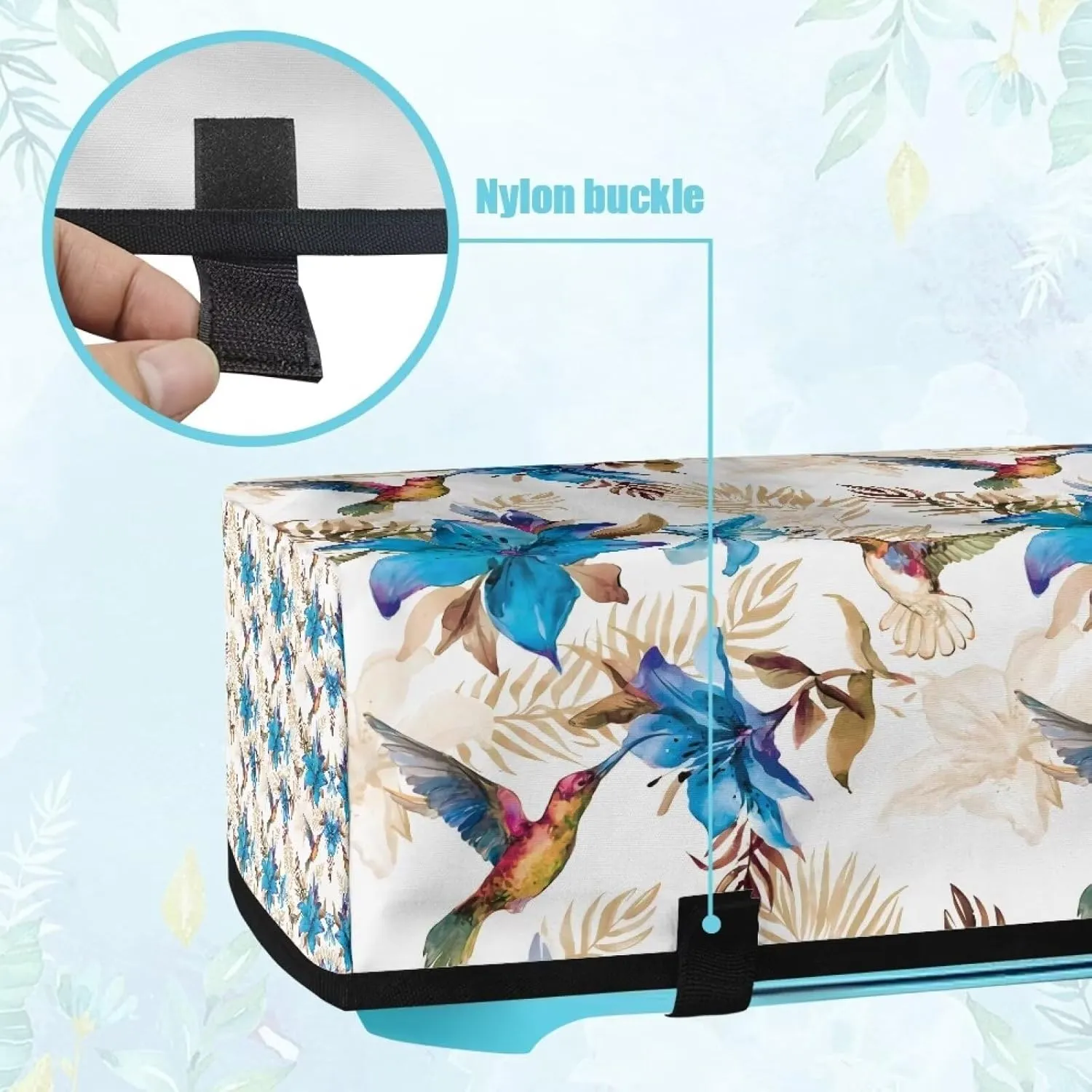 Bird Floral Carrying Case Cover for DIY Cutting Machine Scrapbooking Die-cut Machine Covers Elastic Carrying Case Bag Compatible with Most DIY Cutting Machine