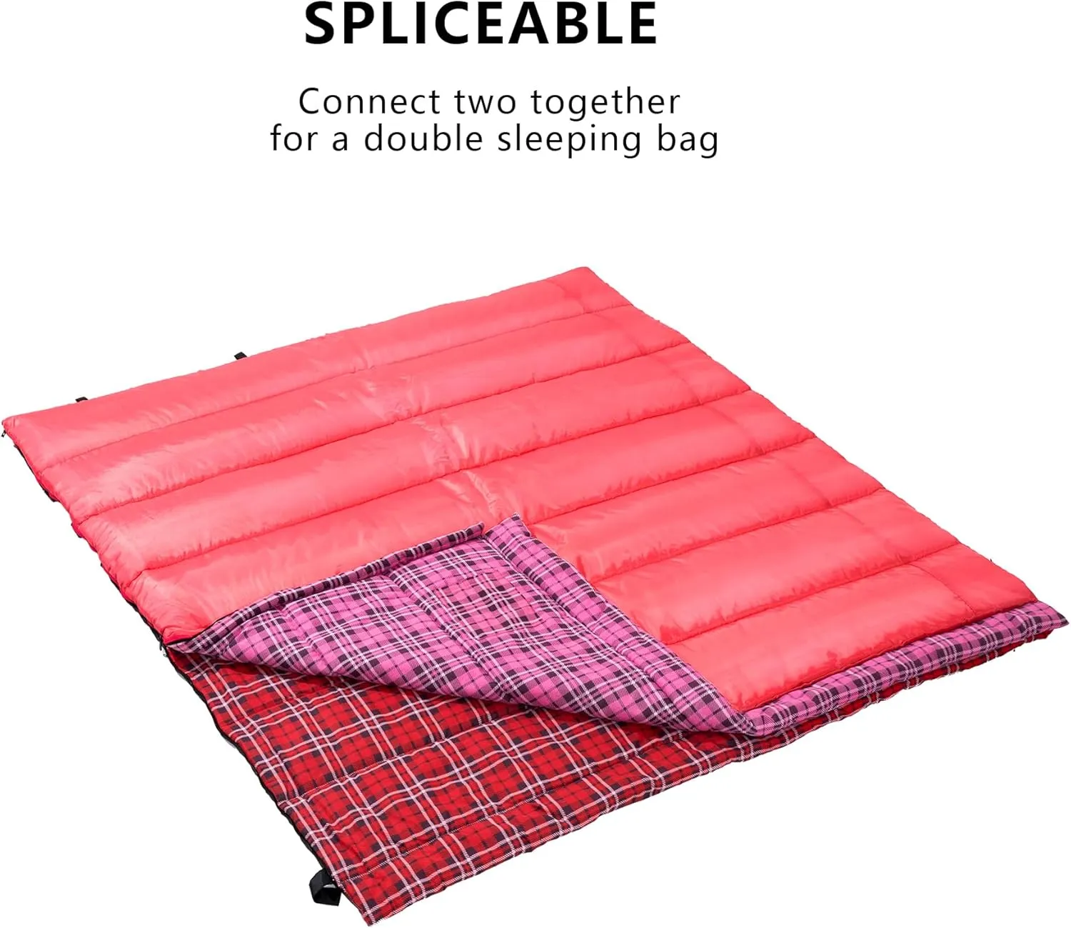 BISINNA Cotton Flannel Sleeping Bag for Adults Backpacking Camping Sleeping Bag 3 Season Envelope Sleeping Bags for Hiking