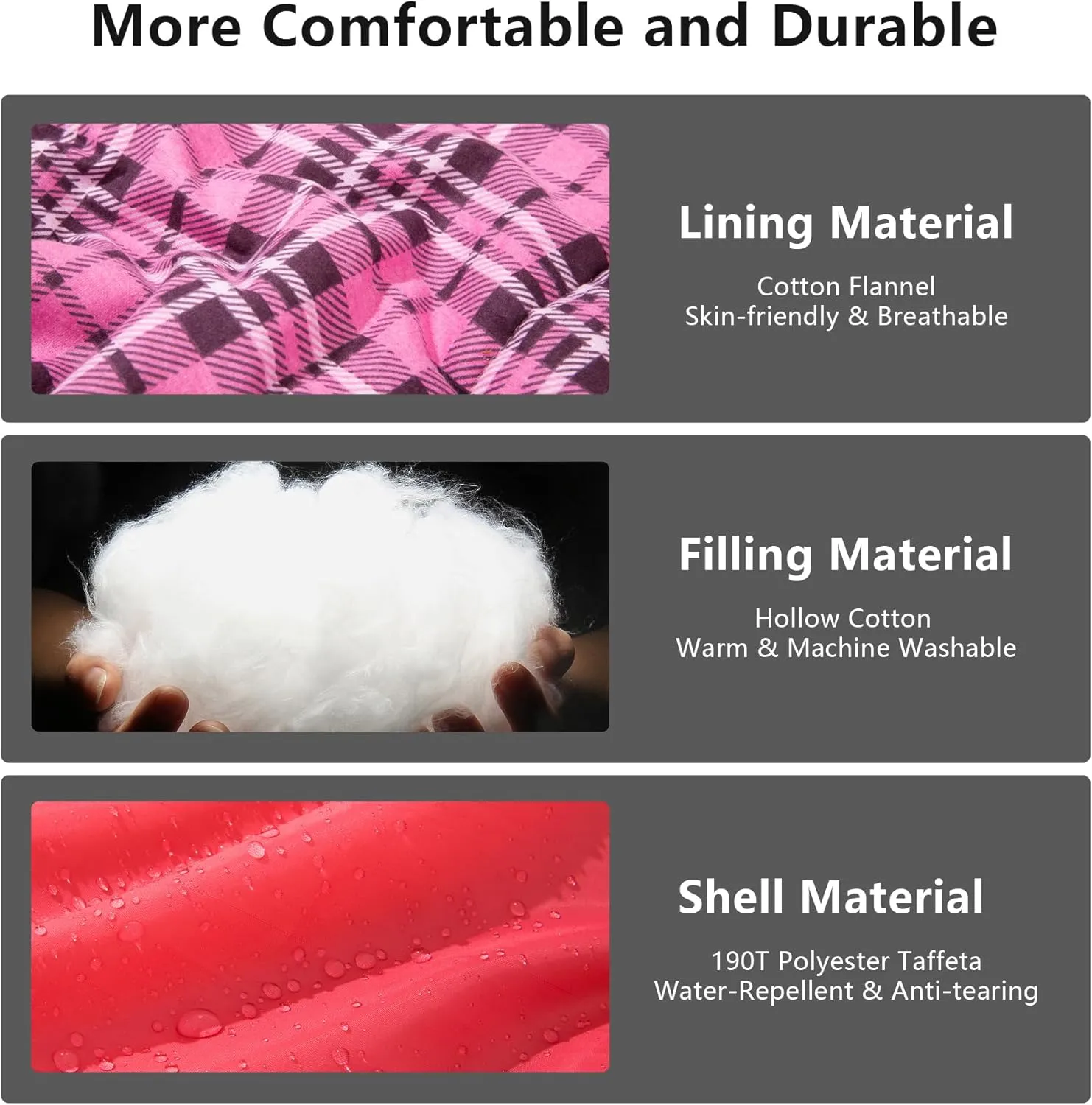 BISINNA Cotton Flannel Sleeping Bag for Adults Backpacking Camping Sleeping Bag 3 Season Envelope Sleeping Bags for Hiking
