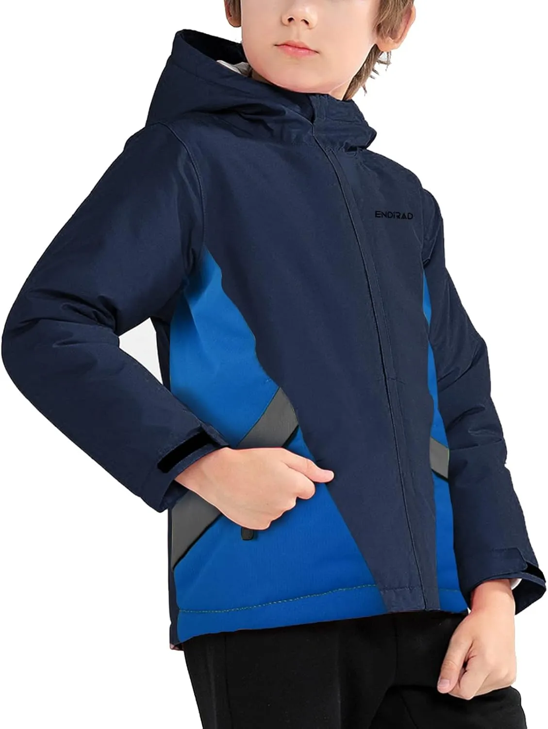 Boy's Waterproof Ski Jacket,Kids Warm Winter Snow Coat,Hooded Fleece Outwear,Windproof RainCoat