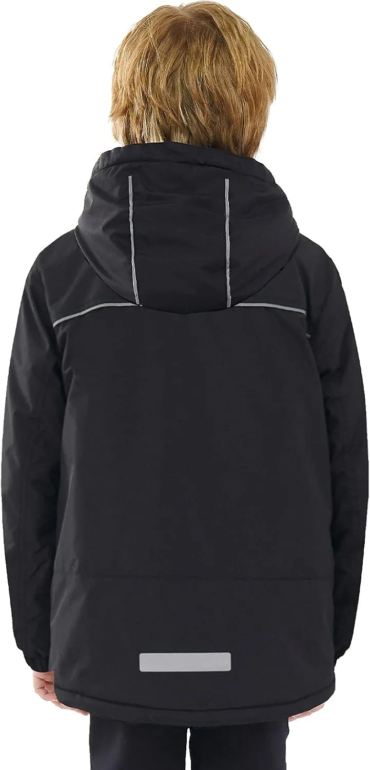 Boys Winter Coats Waterproof Breathable Snowboarding Ski Jackets Fleece Lined Hooded Rain Coat for Kids