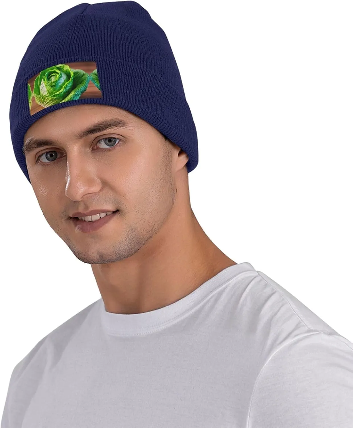 Bright Cabbage Print Windproof Hat Beanie Hat Winter Hat Beanie Hat Soft Knit Cap for Men and Women