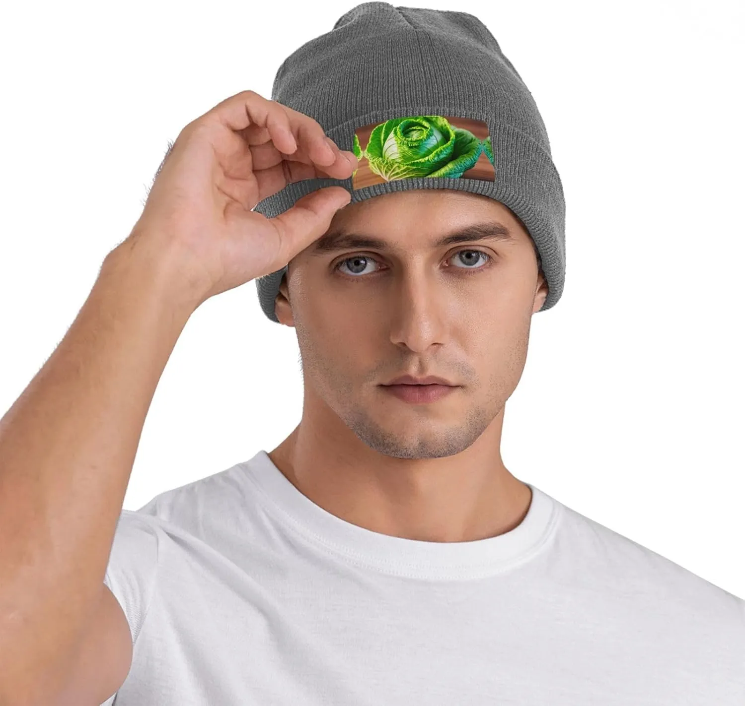 Bright Cabbage Print Windproof Hat Beanie Hat Winter Hat Beanie Hat Soft Knit Cap for Men and Women