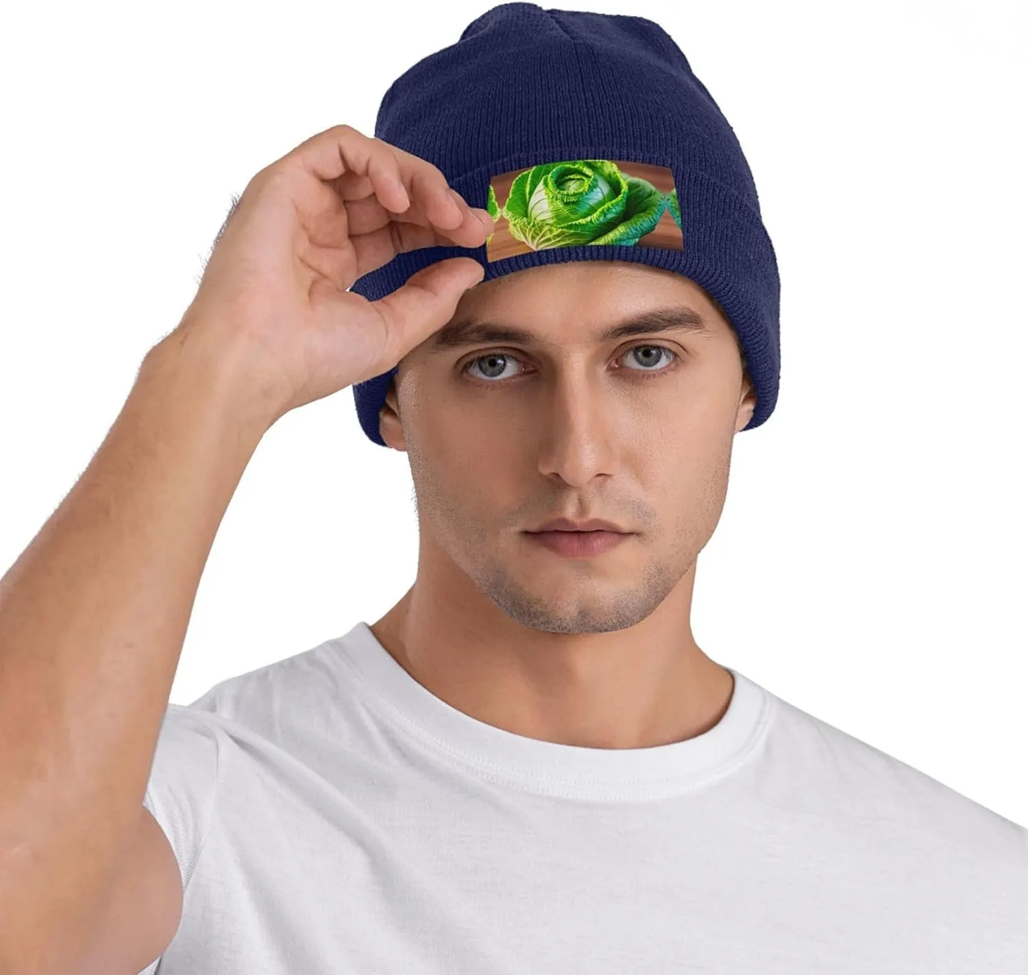 Bright Cabbage Print Windproof Hat Beanie Hat Winter Hat Beanie Hat Soft Knit Cap for Men and Women