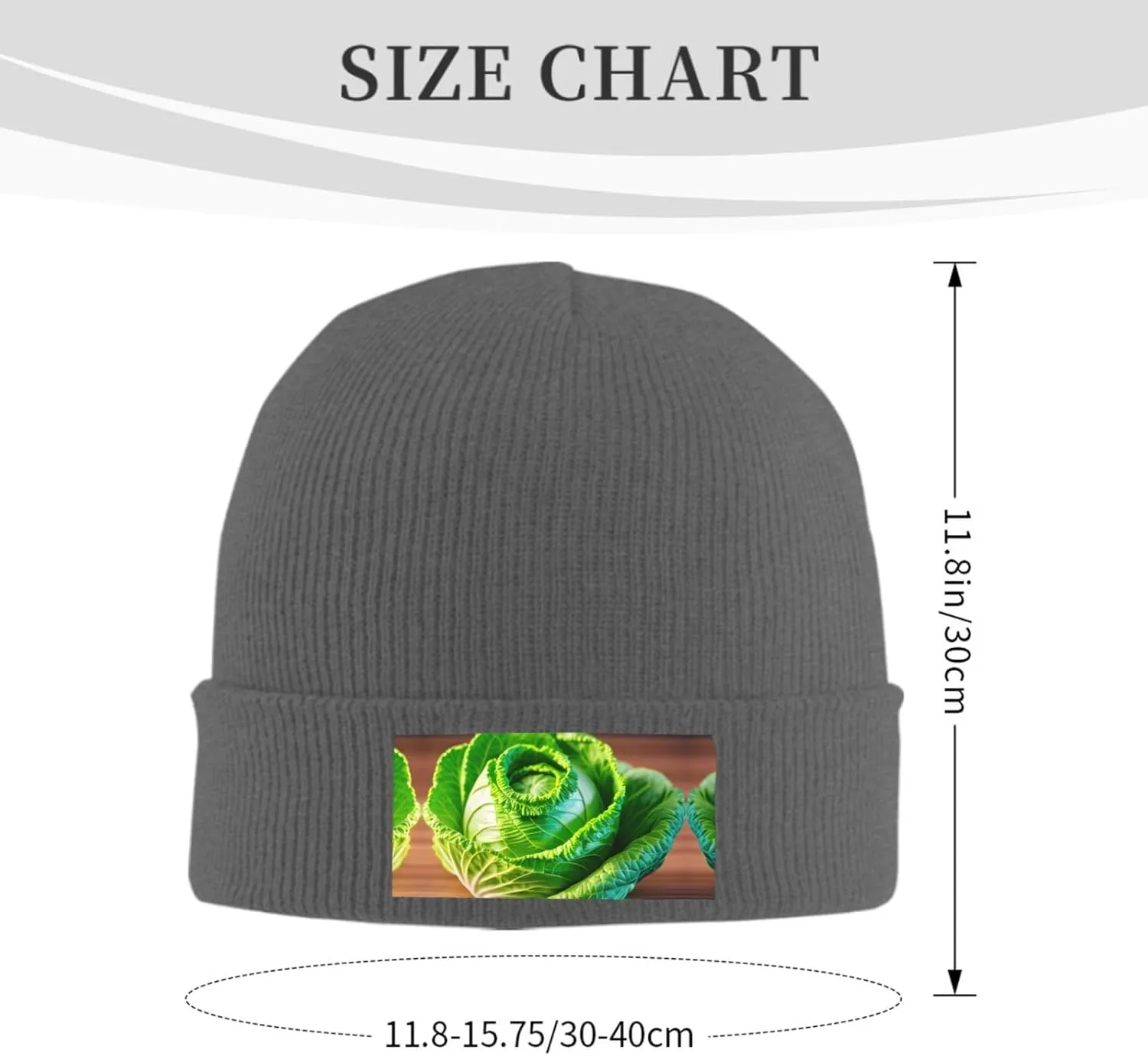 Bright Cabbage Print Windproof Hat Beanie Hat Winter Hat Beanie Hat Soft Knit Cap for Men and Women