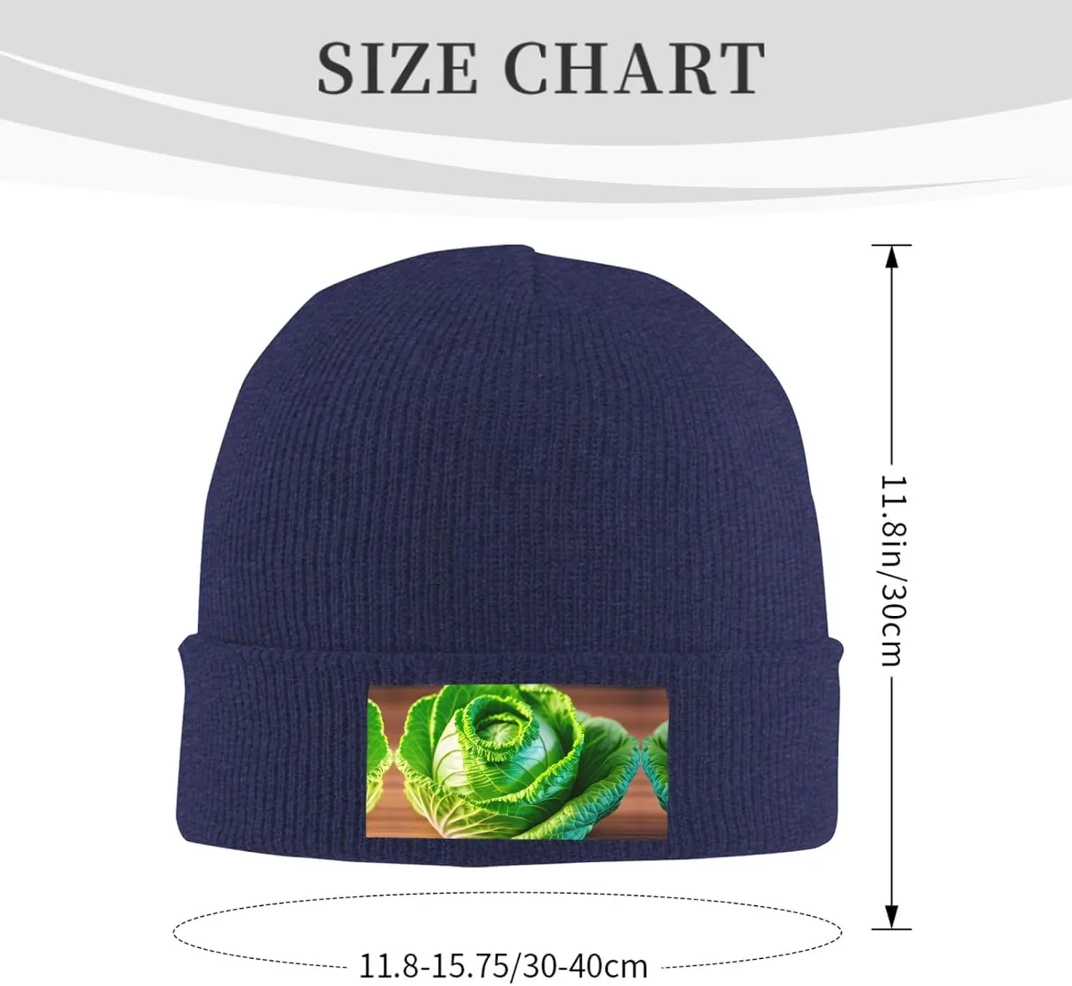 Bright Cabbage Print Windproof Hat Beanie Hat Winter Hat Beanie Hat Soft Knit Cap for Men and Women