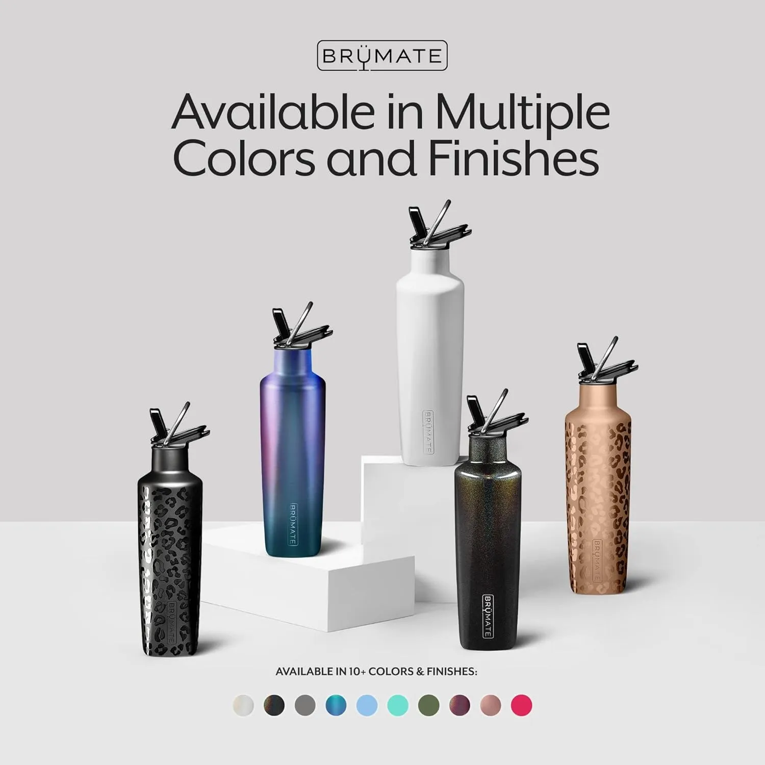 BrüMate ReHydration - 100% Leakproof 25oz Insulated Water Bottle with Straw - Stainless Steel Water Canteen (Mauve Camo)