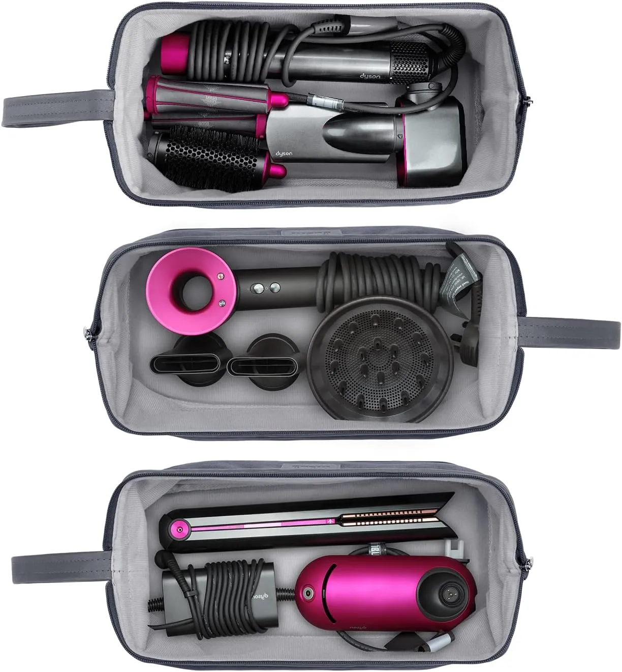 BUBM Travel Case Compatible with Dyson Airwrap & Curling Iron, Portable Hair Dryer Carrying Bag Waterproof Storage for Dyson Supersonic Styler Attachments Protection