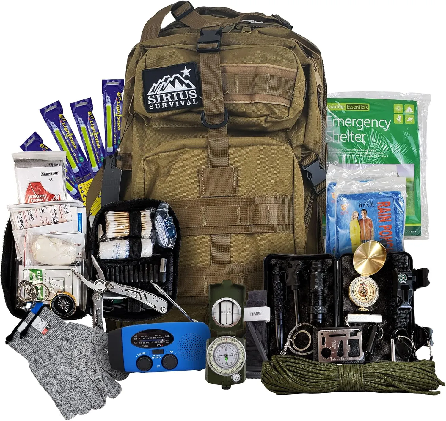 Bug Out Bag Backpack Bugout Kit Great for Family - Survival Backpack for Earthquakes, Hurricanes, Floods, Tornados, Fires & Other Disasters