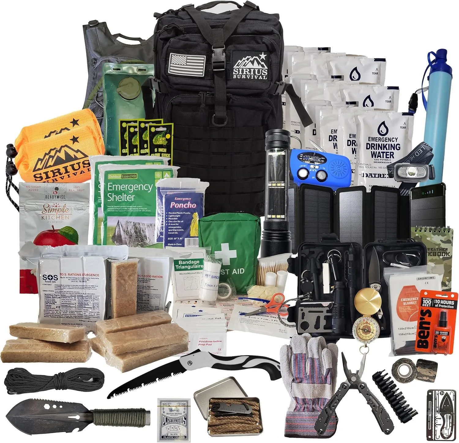Bug Out Bag - Premium Bugout Backpack Pre-Packed Survival Kit - Ultimate Bug Out Bag Backpack Survival Kit - Comprehensive Survival Bag - Go Bag Emergency Backpack