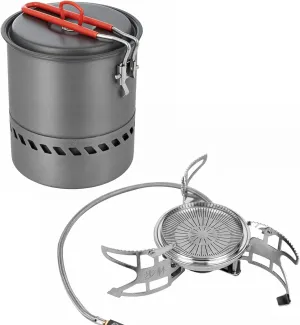 Bulin Camping Cooking Pot Heat Exchanger Outdoor Camp Pot With Camping Gas Stove 3800W