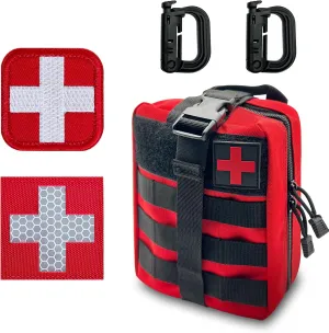 Bundle Sale! Save 10% on First Aid Pouch (Red)   2 Packs Medic Cross Patch (Embroidered Reflective)