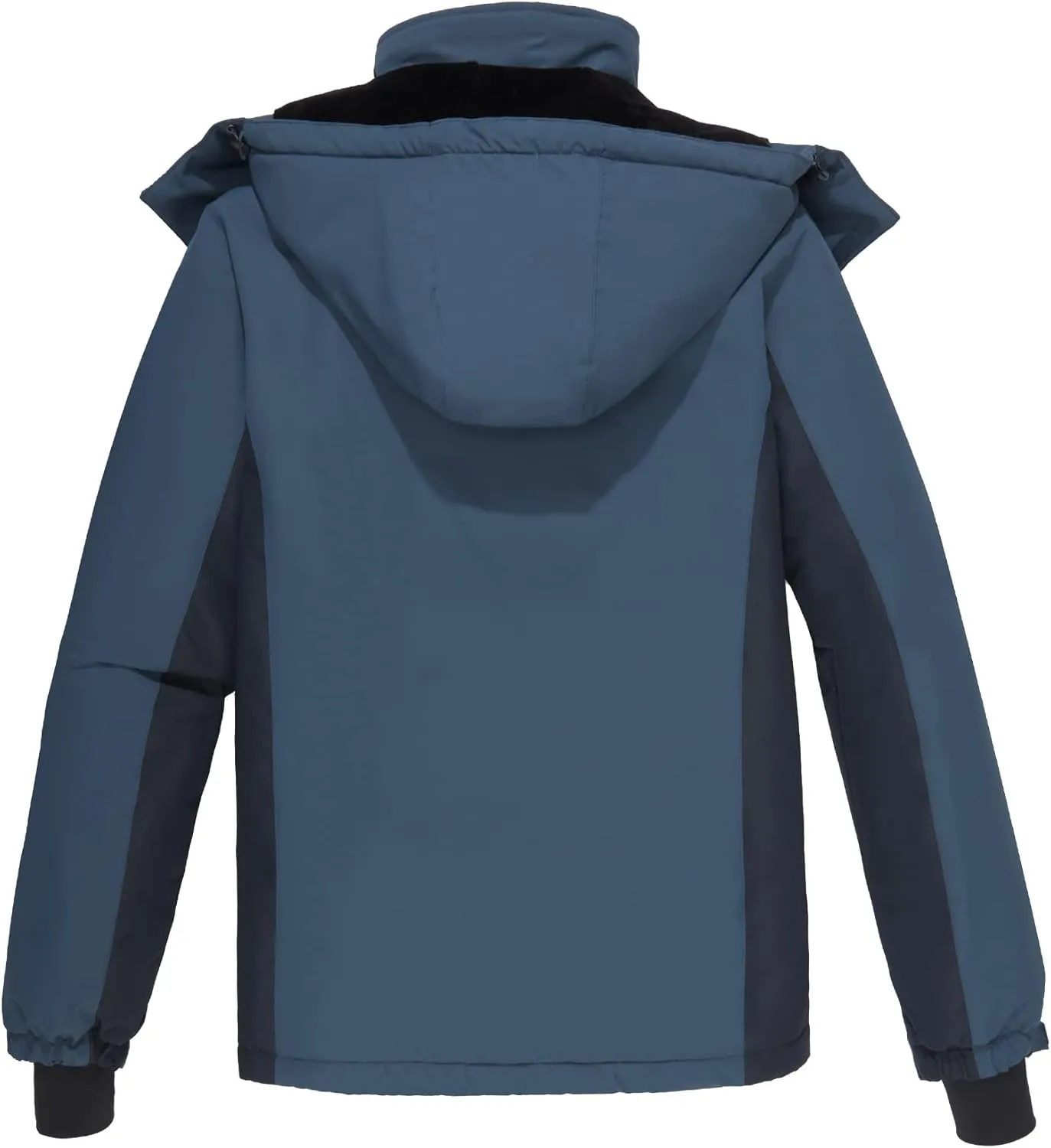 CAMEL CROWN Men's Mountain Snow Waterproof Ski Jacket Detachable Hood Windproof Fleece Parka Rain Jacket Winter Coat