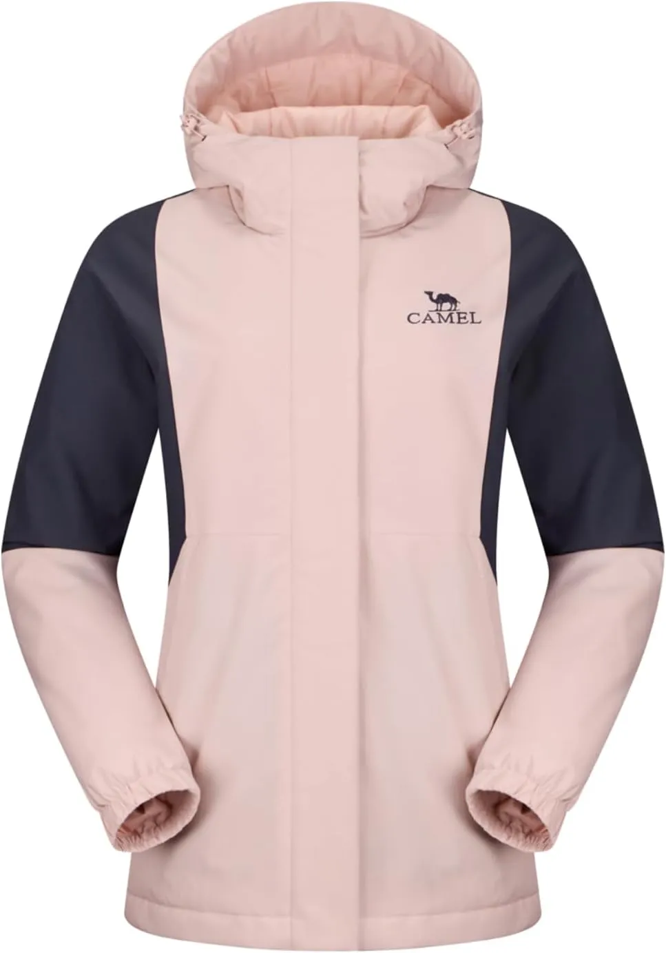 CAMEL Women's Ski Jacket Waterproof Winter Coat Warm Hooded Snowboard Jacket Windproof Mountain Rain Windbreaker